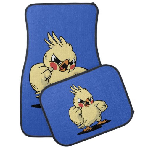 Angry cockatoo design car floor mat