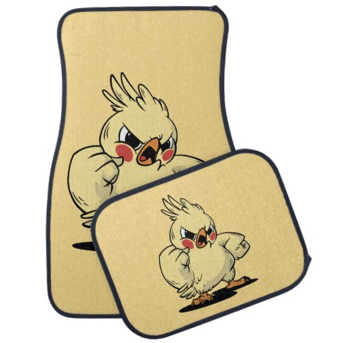 Angry cockatoo design car floor mat