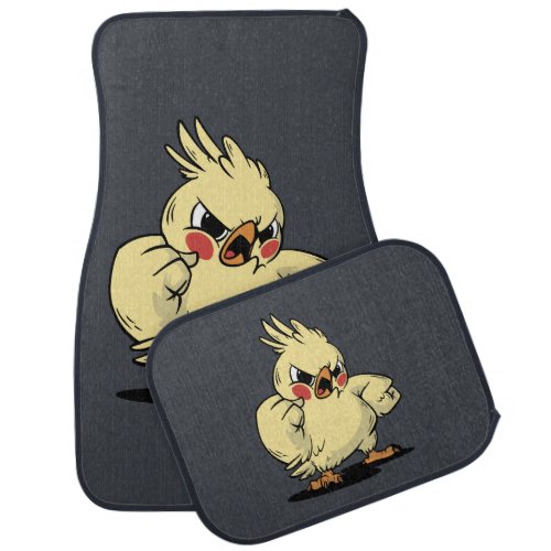 Angry cockatoo design car floor mat