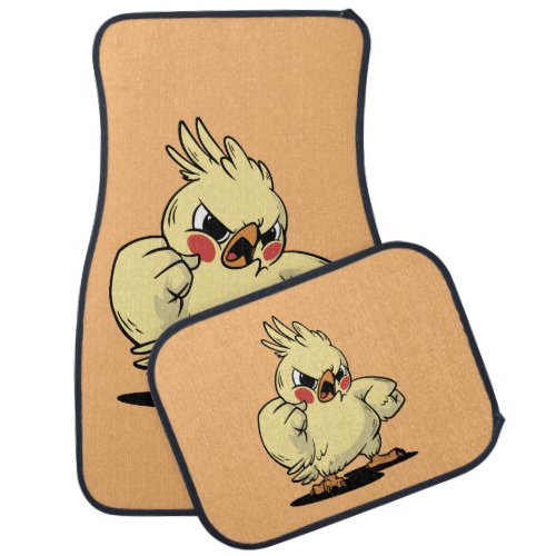 Angry cockatoo design car floor mat