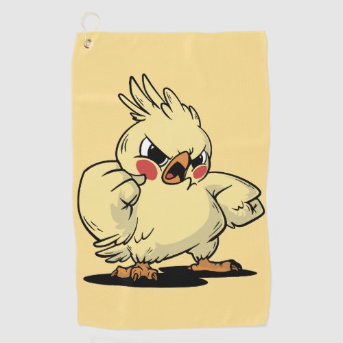 Angry cockatoo design golf towel
