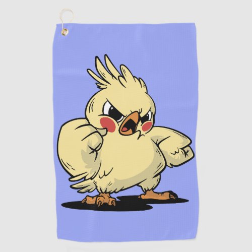 Angry cockatoo design golf towel