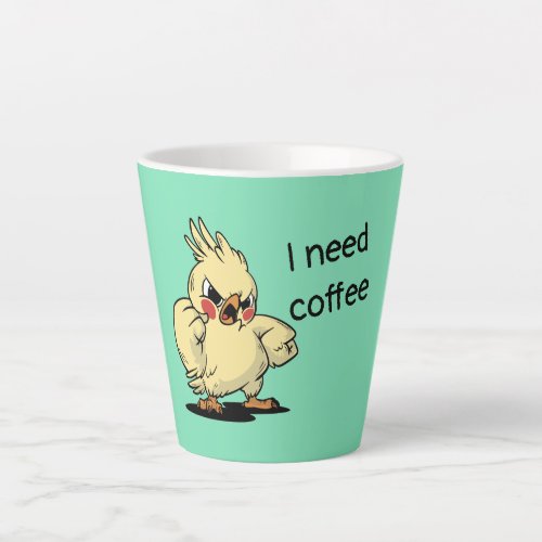 Angry cockatoo design latte mug