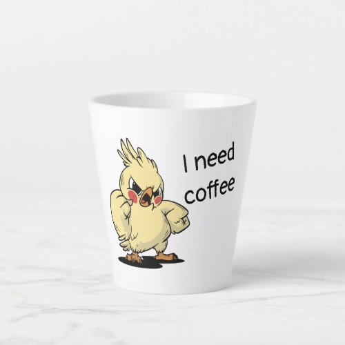 Angry cockatoo design latte mug