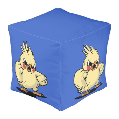 Angry cockatoo design pouf