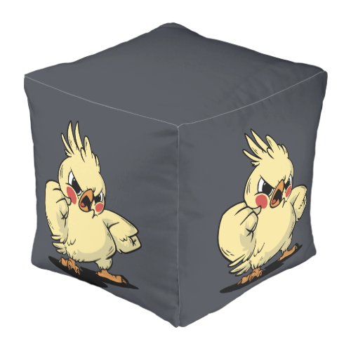 Angry cockatoo design pouf