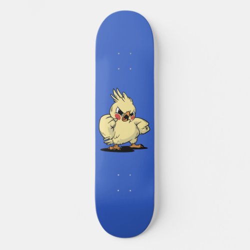 Angry cockatoo design skateboard