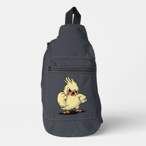 Angry cockatoo design sling bag