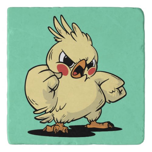 Angry cockatoo design trivet