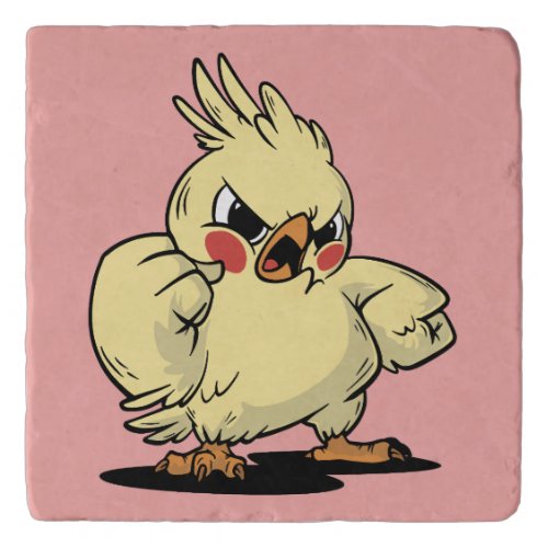 Angry cockatoo design trivet