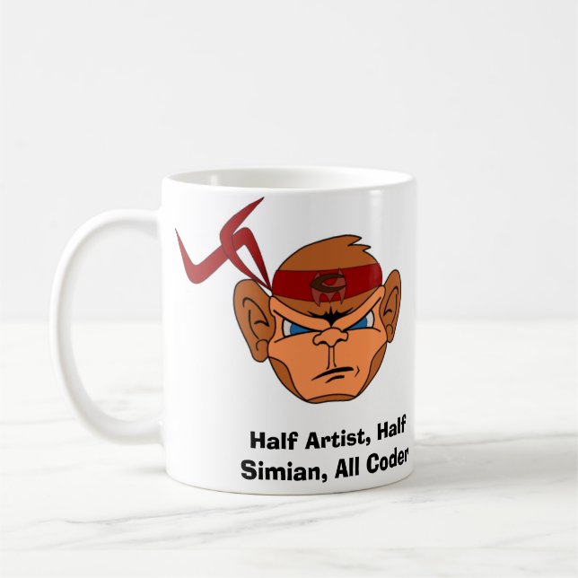 Angry Code Monkey mug (Left)