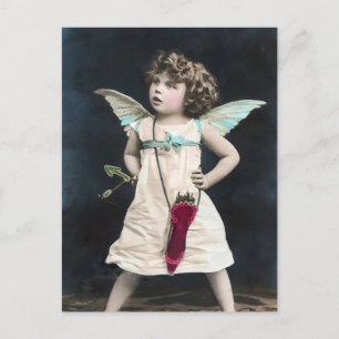 Angry Cupid Holiday Postcard