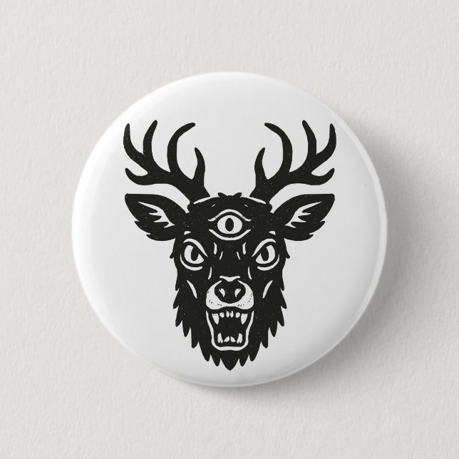 Angry Dear Button (Front)