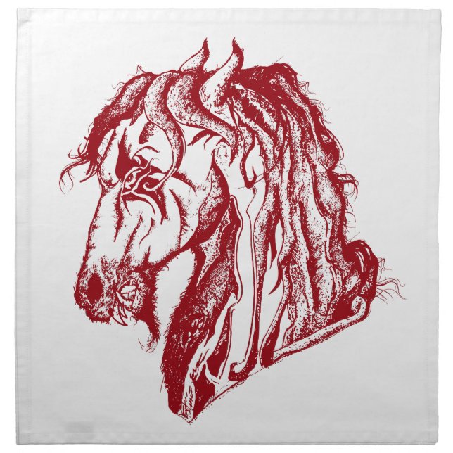 Angry Devil Horse in Red and Pick Your Background Napkin (Front)