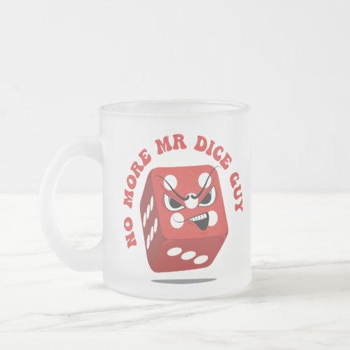 Angry Dice Craps Player Pun Frosted Glass Coffee Mug