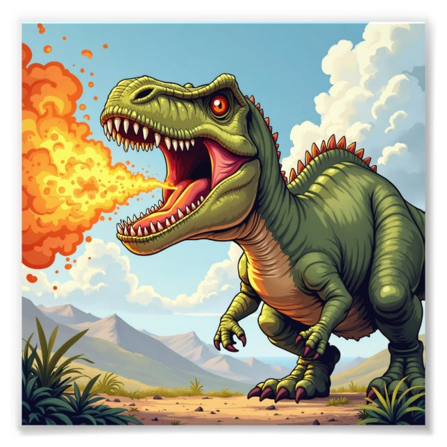 Angry Dinosaur Photo Print (Front)