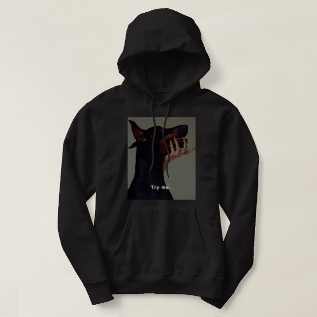 Angry Doberman Classic Hoodie (Design Front)