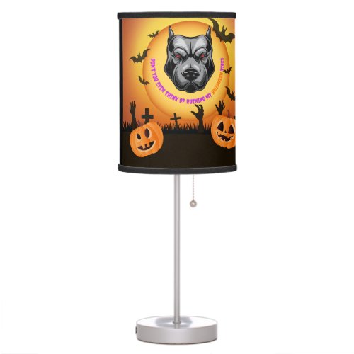 Angry Dobermann Pinscher Dogs Halloween Vibes Table Lamp
