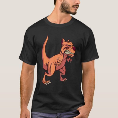 Angry Dog Dinosaur T_Shirt