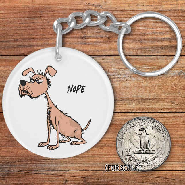 Angry Dog Drawing Sarcastic Phrase Bag Charm Keychain (Creator Uploaded)