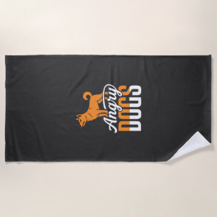 Angry Dogs Vector Mascot Beach Towel