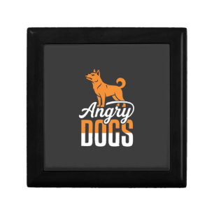 Angry Dogs Vector Mascot Gift Box