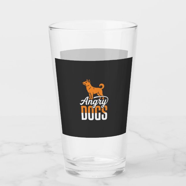 Angry Dogs Vector Mascot Glass (Front)