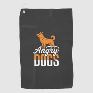 Angry Dogs Vector Mascot Golf Towel