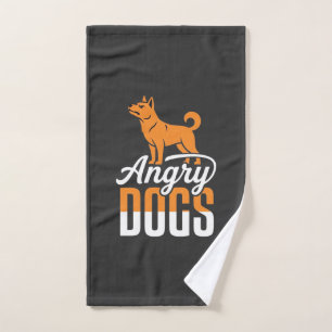Angry Dogs Vector Mascot Hand Towel