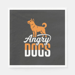 Angry Dogs Vector Mascot Napkins
