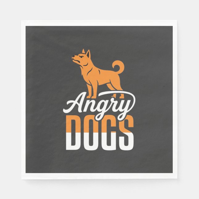 Angry Dogs Vector Mascot Napkins (Front)