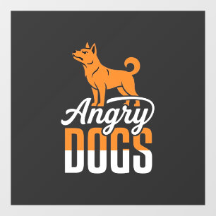 Angry Dogs Vector Mascot Window Cling