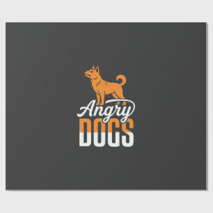 Angry Dogs Vector Mascot Wrapping Paper