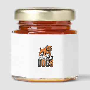 Angry Dogs Vintage Bulldog Typography Design_1 Honey Jar Favors