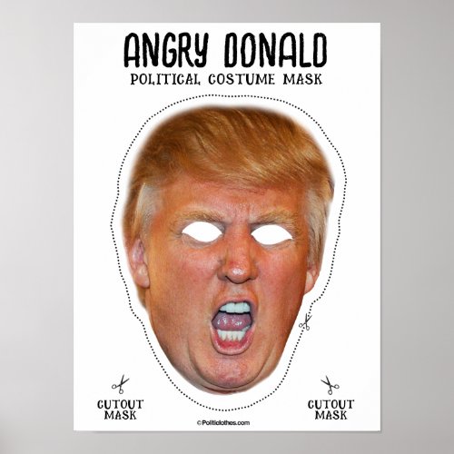Angry Donald Costume Mask Poster