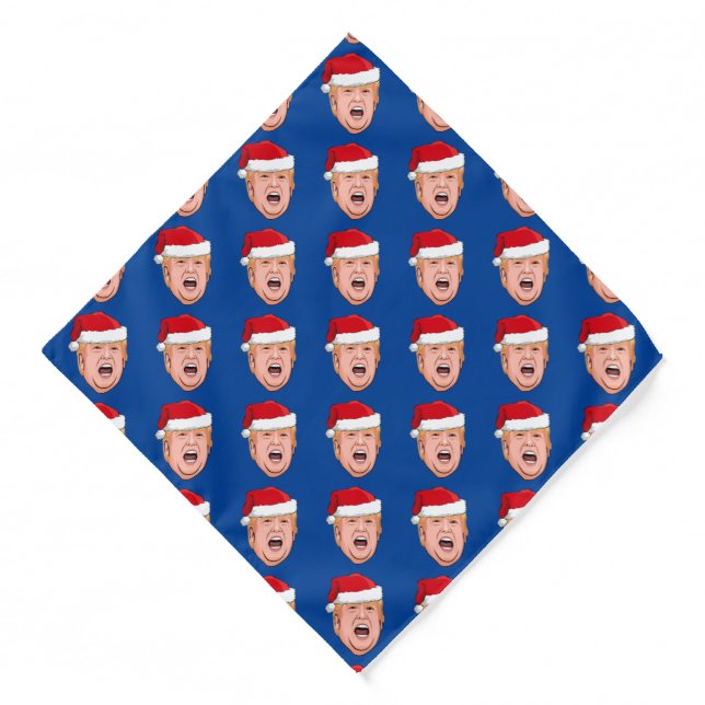 Angry Donald Trump Christmas Bandana (Front)