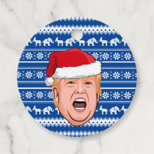 Angry Donald Trump Christmas Favor Tags