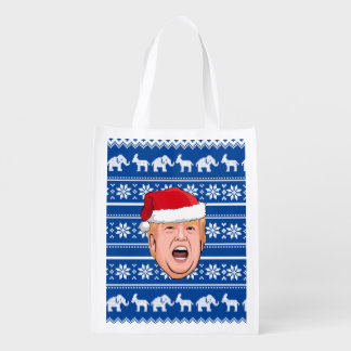 Angry Donald Trump Christmas Grocery Bag