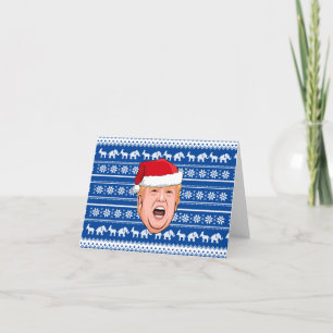Angry Donald Trump Christmas Letterpress Thank You Card