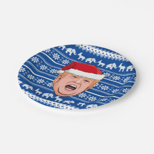 Angry Donald Trump Christmas Paper Plates