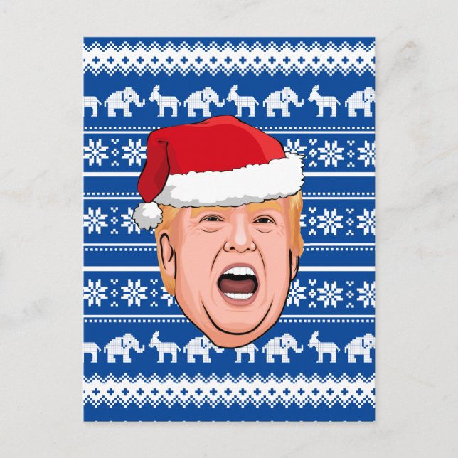 Angry Donald Trump Christmas Postcard (Front)