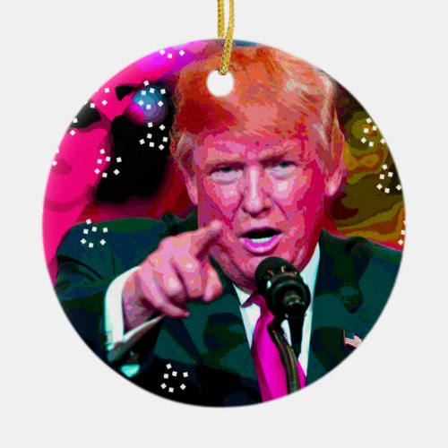 Angry Donald Trump Fake News Christmas Ornament