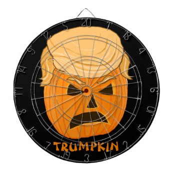 Angry Donald Trump Pumpkin Trumpkin Dartboard by judgeart at Zazzle