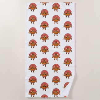 Angry Donuts Beach Towel