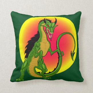Angry Dragon Throw Pillow