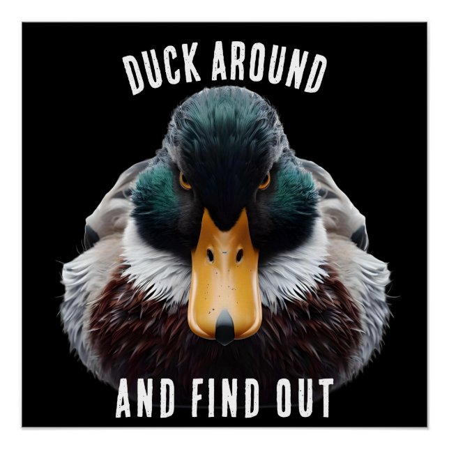 Angry Duck says Duck Around and Find Out Poster (Front)