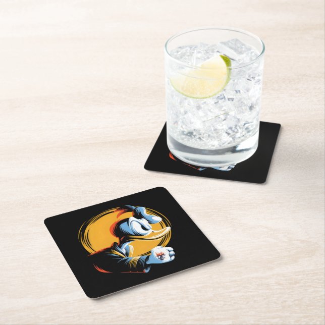  Angry Duck Square Paper Coaster (Insitu)