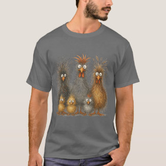 Angry Eagerlys Colorful Chicken Art, Crazy Chicken T-Shirt