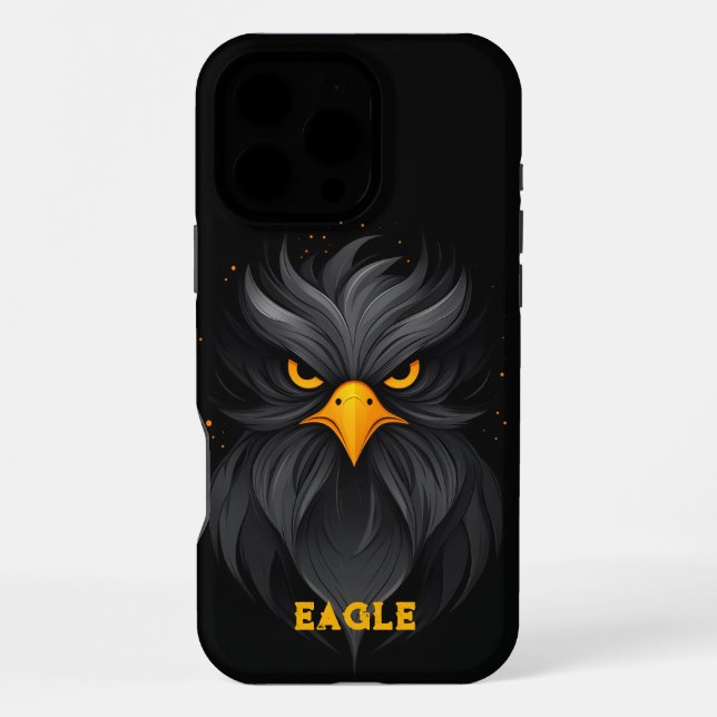 Angry Eagle Black Iphone Case (Back)
