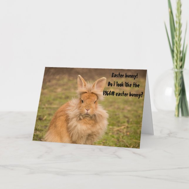Angry Easter Bunny Funny Humor Greeting Card (Front)